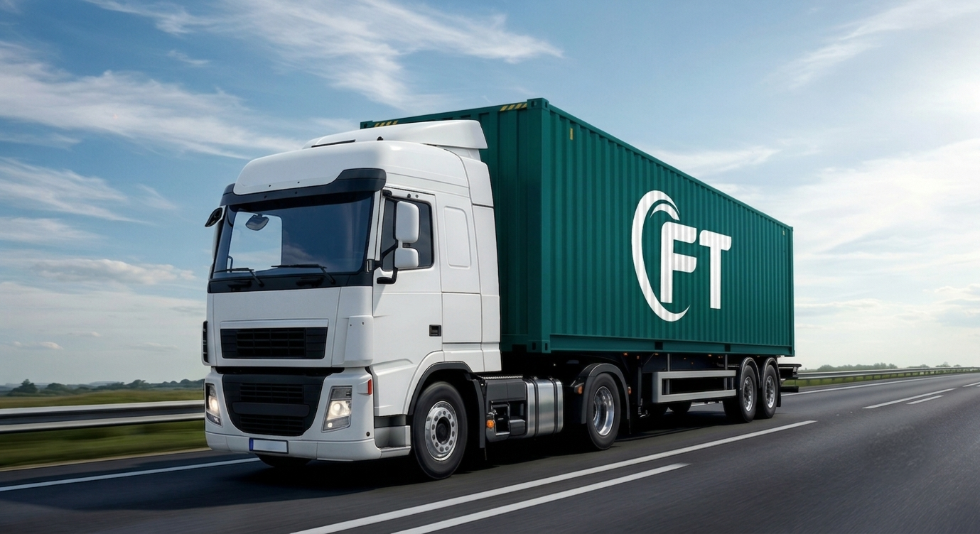 Armada truk Fardalin Trans di jalan